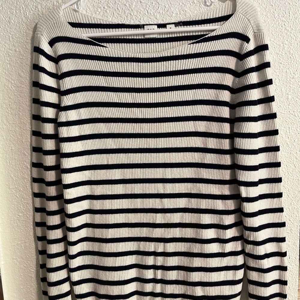 GAP Black and White Striped Women's Sweater